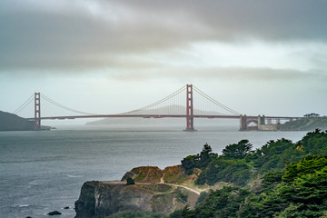 Golden Gate Bridge viewed from south, San Francisco, Calfornia, Unite  States of America.