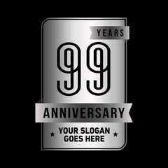 99 years anniversary design template. Ninety-nine years celebration logo. Vector and illustration.
