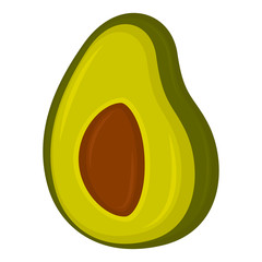 Isolated avocado cut on a white background - Vector