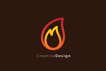 Fire flame simple logo template