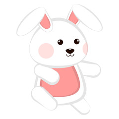 Isolated cute bunny on a white background - VEctor