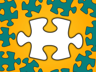 Obraz premium Puzzle vector illustration with indentation for text, color.