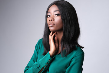 The picture of elegant african woman looking at the camera.