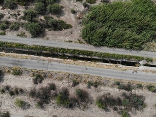 camino desertico desde el aire