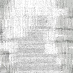 Abstract grunge background with gray, white glitches. Grey rough scratched texture on paper. Stylish design for backdrop, presentation, template, cover, surface, fabric, textile, pattern. Aged wall