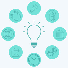 Light bulb vector icon sign symbol