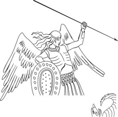 THE ANGEL WITH THE SPEAR DEFEATS THE SERPENT