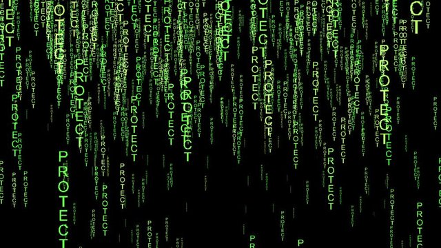Protect data online code matrix style concept