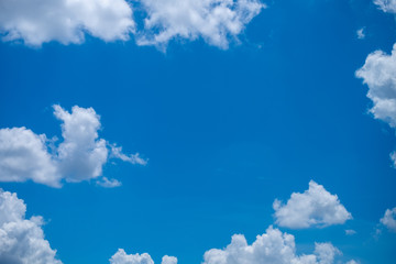 Cloudy sky in summer, cloud look like a frame on clear sky