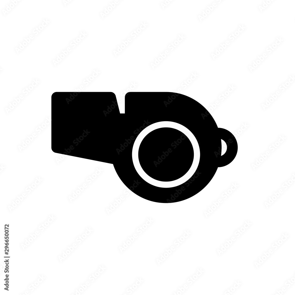 Poster whistle isolated flat web mobile icon / vector / sign / symbol / button / element / silhouette