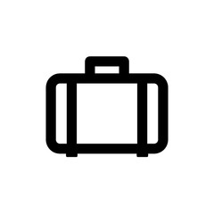 Luggage trolley with suitcase line icon, outline vector sign, linear style pictogram isolated on white. Baggage transportation symbol, logo illustration. Editable stroke. Pixel perfect vector graphics