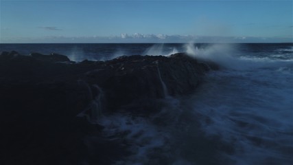 sunset from the north coast with the sea and the silk effect