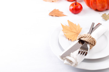 Thanksgiving autumn table setting