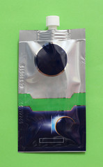 Blank cosmetic cream sachet with copy space for text