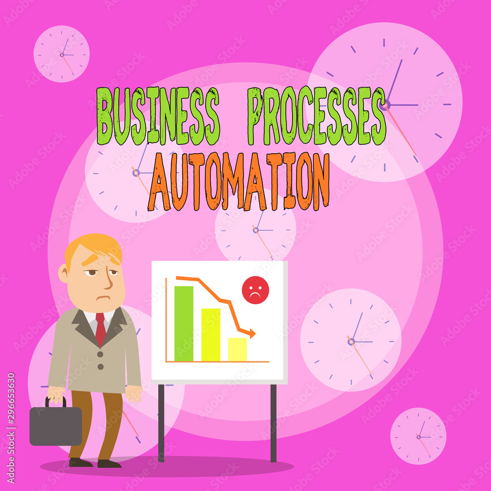 Poster writing note showing business processes automation. business concept for performed to achieve digita