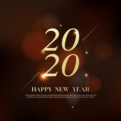 Happy New Year 2020 logo text design. greeting cards or print.