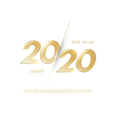 Happy New Year 2020 logo text design. greeting cards or print.