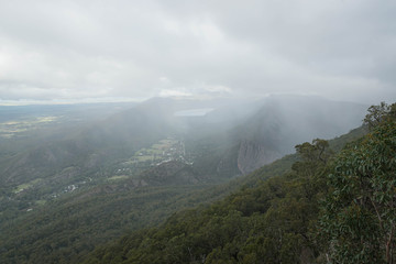 Obraz na płótnie Canvas view of foggy mountains