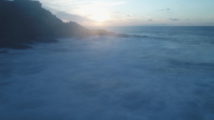 Fototapeta premium sunset from the north coast with the sea and the silk effect