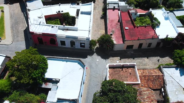 Historic neighborhood, Street (Colonia del Sacramento, Uruguay) aerial view