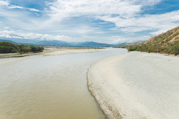beautiful landscape of the cauca river, santa fe de antioquia, colombia