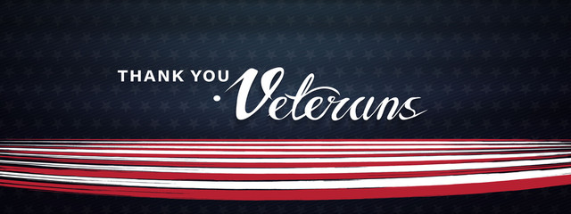 Thank you veterans, November 11, honoring all who served, posters, modern brush design vector illustration