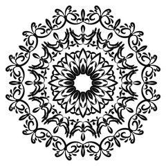 Mandala pattern black and white good mood