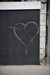 heart on a blackboard