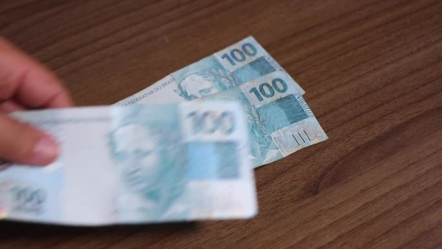 Banknotes Brazilian Real notes, money from Brazil, notes of Real, Brazil BRL banknote