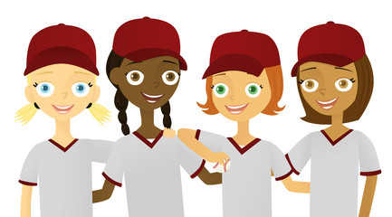 Fototapeta premium Girls baseball team