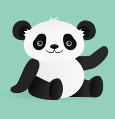 Happy waving panda