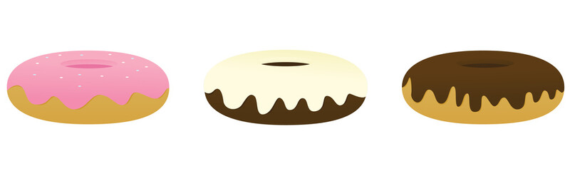 Set of three donuts