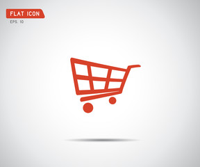 flat shopping cart icon, logo design vector illustration