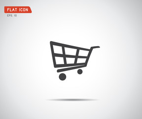 flat shopping cart icon, logo design vector illustration