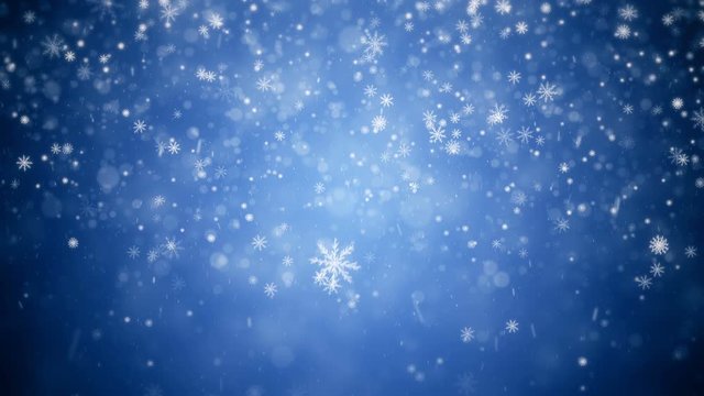 Winter frozen background with falling snowflakes