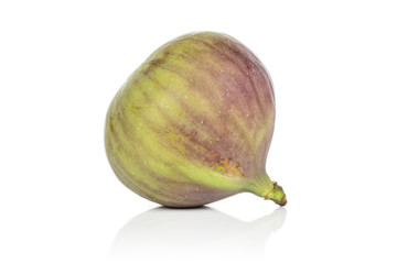 One whole sweet purple fig isolated on white background