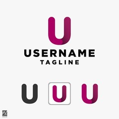 letter U logo design template vector