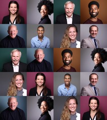 Group of people in front of a background