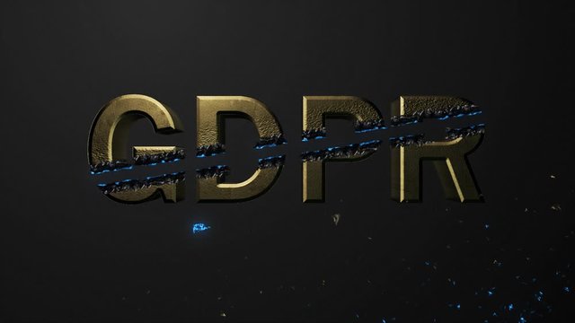 Crossfire Effects GDPR on dark backgorund, 3D Render