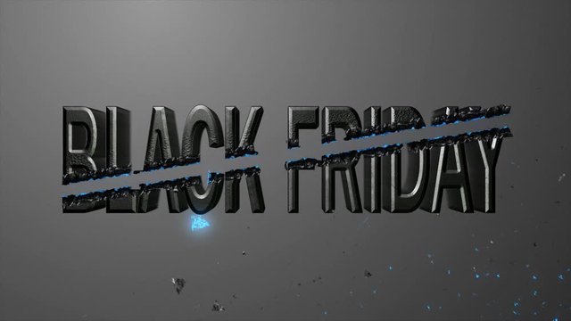 Crossfire Effects BLACK FRIDAY on dark backgorund, 3D Render