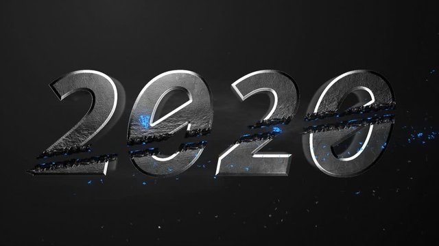Crossfire Effects 2020 on dark backgorund, 3D Rendering