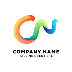 colorful abstract letter A logo