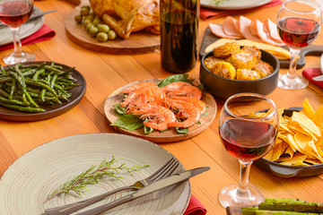 Table set for big family dinner