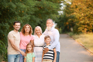 Portrait of big family in park