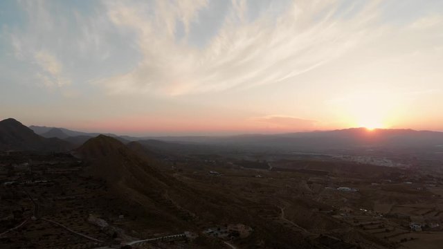 Aerial shot from Moj&aacute;car, Almeria towards the mountains.
