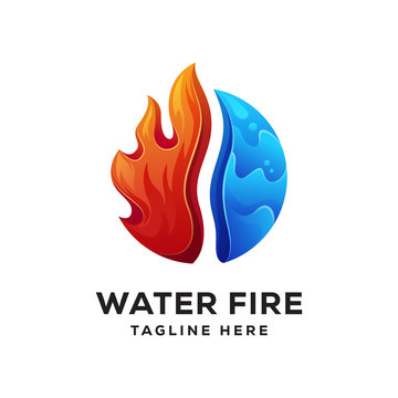water fire logo combination