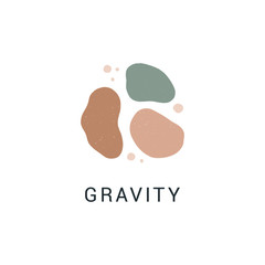 Gravity flat vector illustration. Abstract digital shapes. Trendy geometric figures