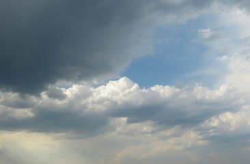 Beautiful cloudscape in blue sky, natural clouds background