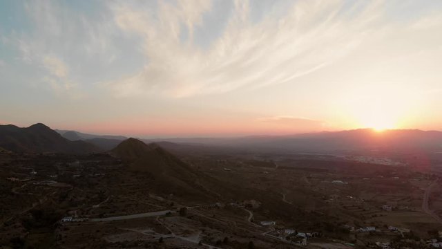 Aerial hyperlapse from Moj&aacute;car, Almeria towards the mountains.