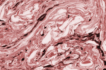 Abstract painting technique Ebru .Turkish style Ebru on the water with acrylic paints press waves.Modern art marble liquid texture